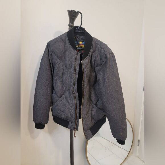 Eddie Bauer 1936 Skyliner Model Down Jacket Grey Quilted Size Large Womens - Picture 1 of 11